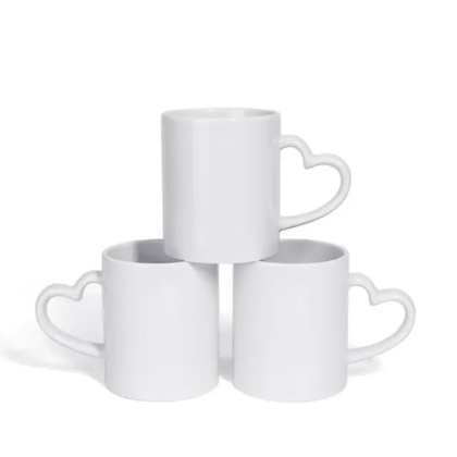 11oz Sublimation Ceramic Coffee Mug with Heart Shap