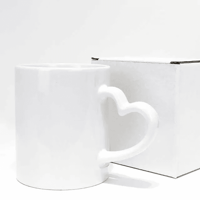 11oz Sublimation Ceramic Coffee Mug with Heart Shap (2)