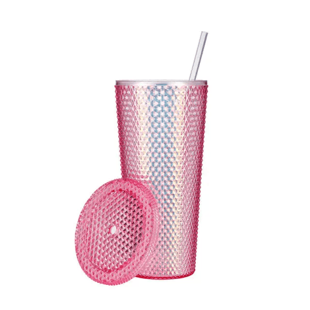 24oz Diamond Durian Cup Plastic Studded Cup Double_