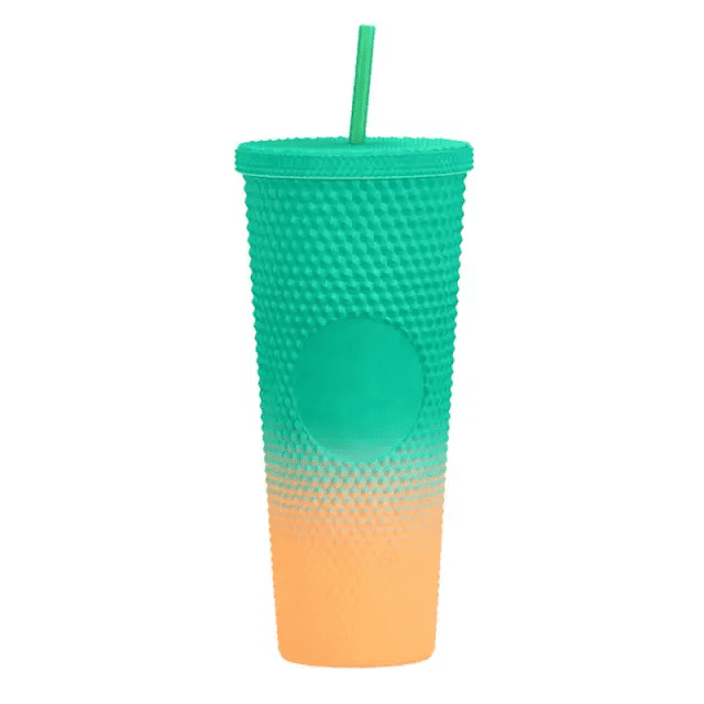 24oz Gradient Durian Grid Cup Pineapple Cup Plastic (1)