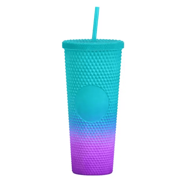 24oz Gradient Durian Grid Cup Pineapple Cup Plastic (4)
