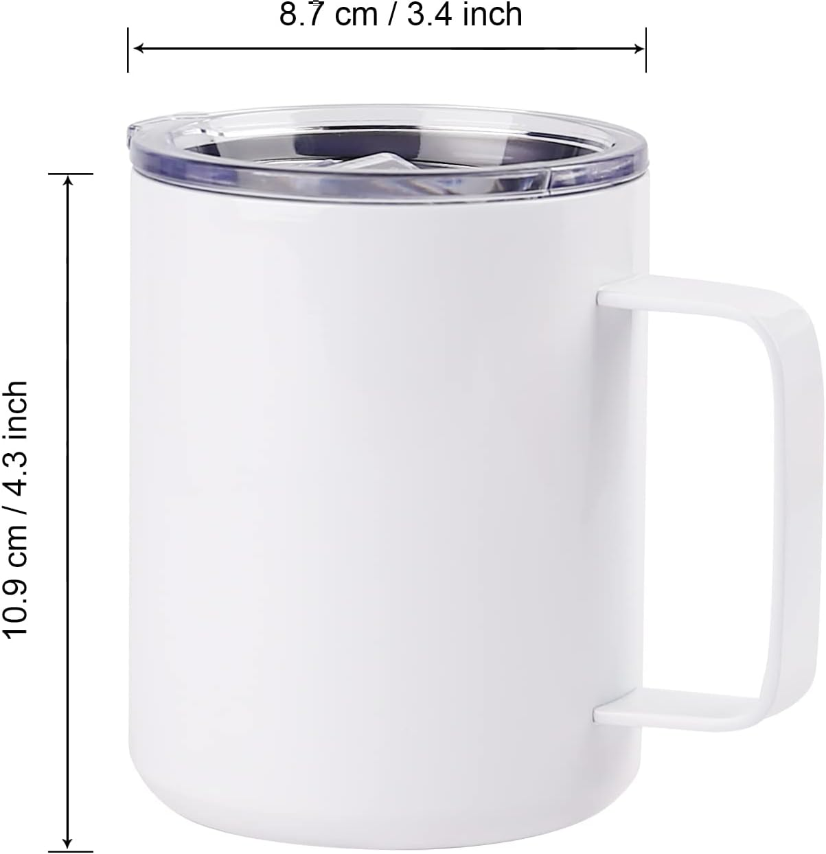 10 oz Stainless Steel Straight Coffee Mug with Slide Lid and