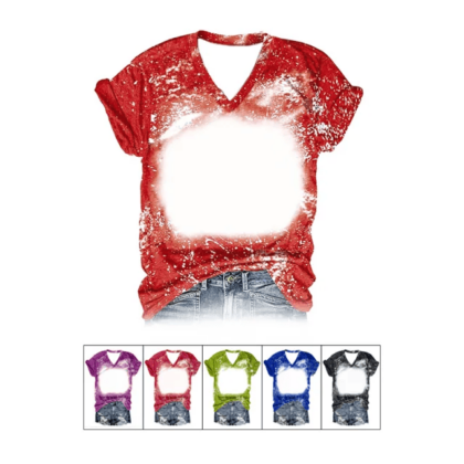 PRESELL V-Neck Sublimation Short T-Shirt for Women (7)