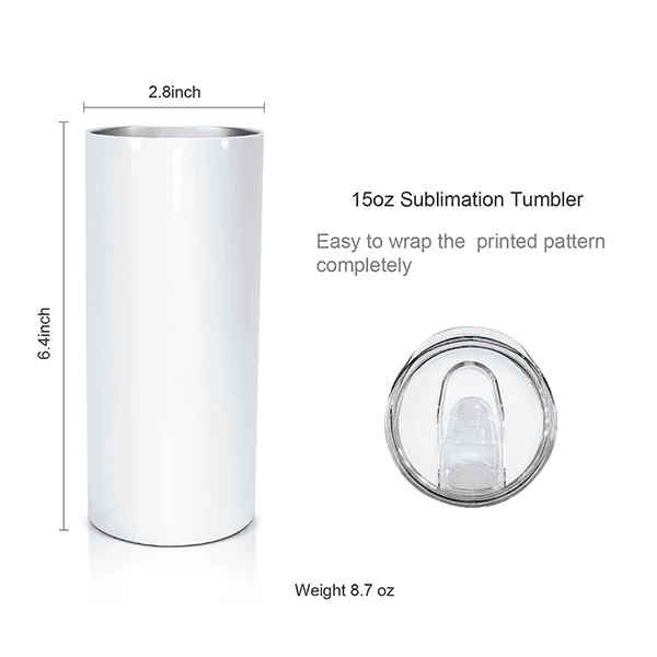 15oz Straight Stainless Steel Tumbler Double Wall2