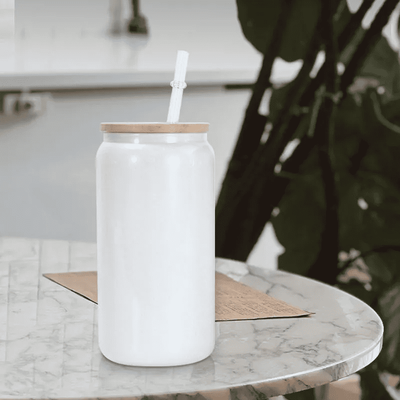 16 oz Glass Can with Lids and Straws – Caluya Design