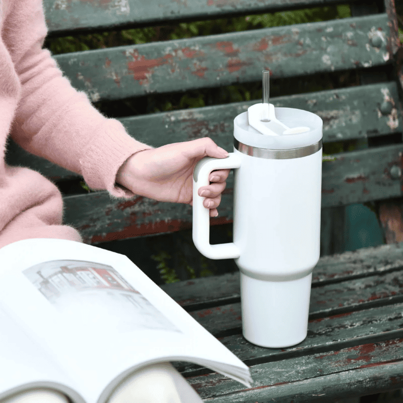 stainless steel travel mug with lid