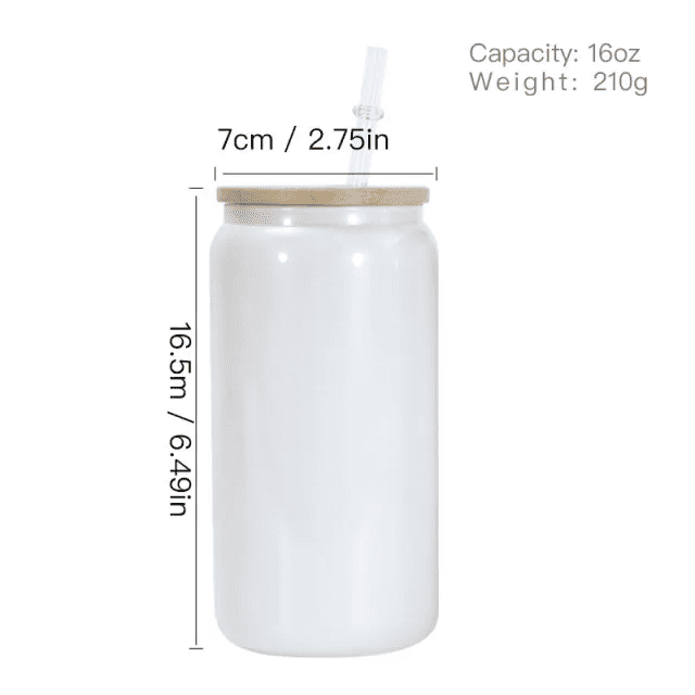 16 oz Glass Can with Lids and Straws – Caluya Design