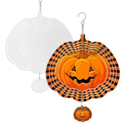 Sublimation Blanks Double-Sided Aluminum Pumpkin Wind Spinner