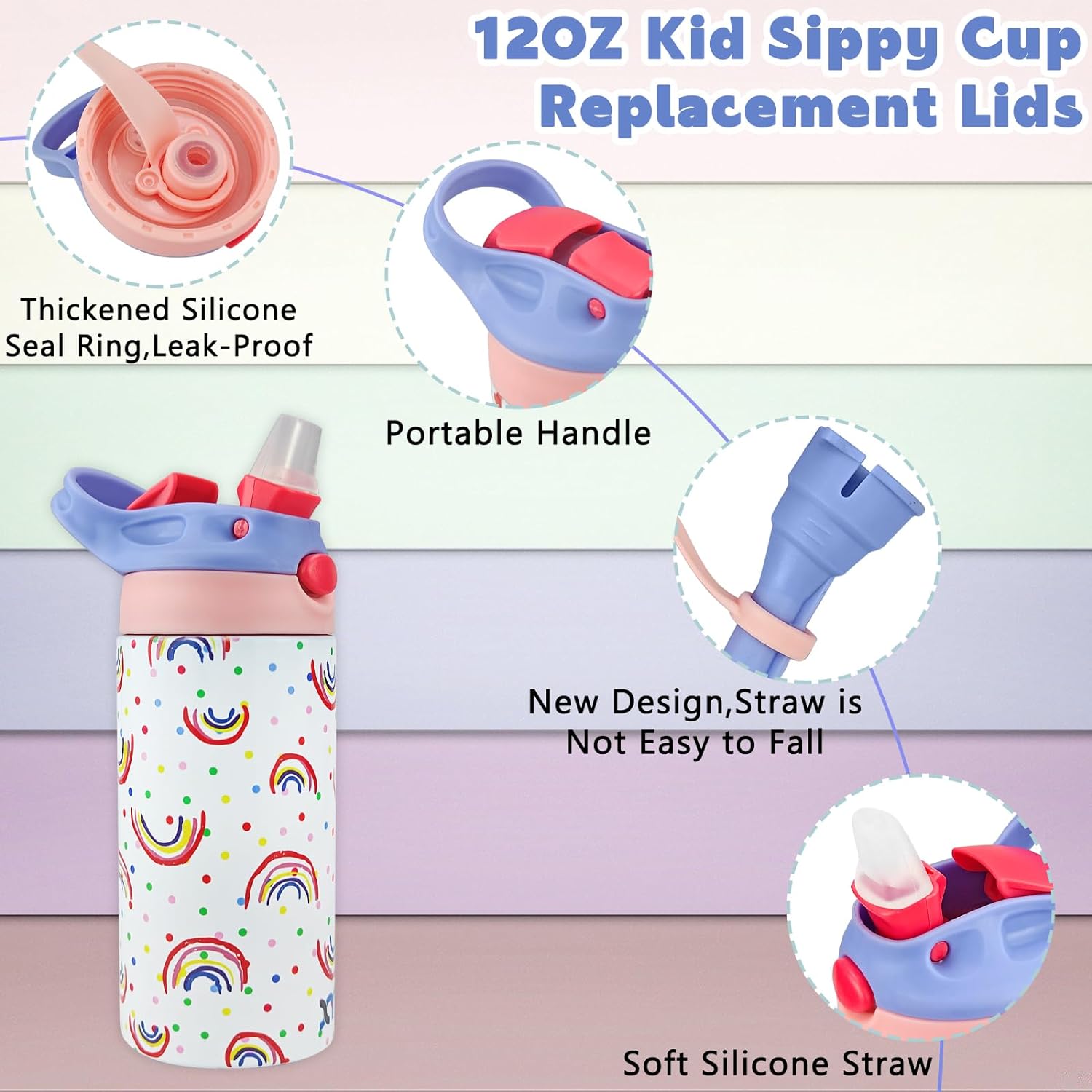 Lid with Straw for 12oz Kids Tumbler