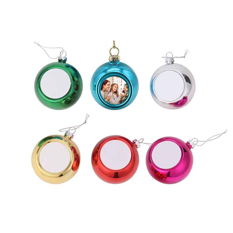 50pcs Christmas Blank Sublimation Pendant DIY Photo Print Christmas Tree Hanging Ball Ornaments Decoration