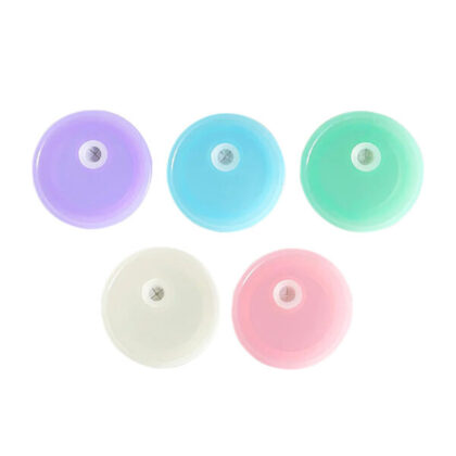 50pcs Mixed Colors Plastic Lids Replacement for 16oz Glass Can