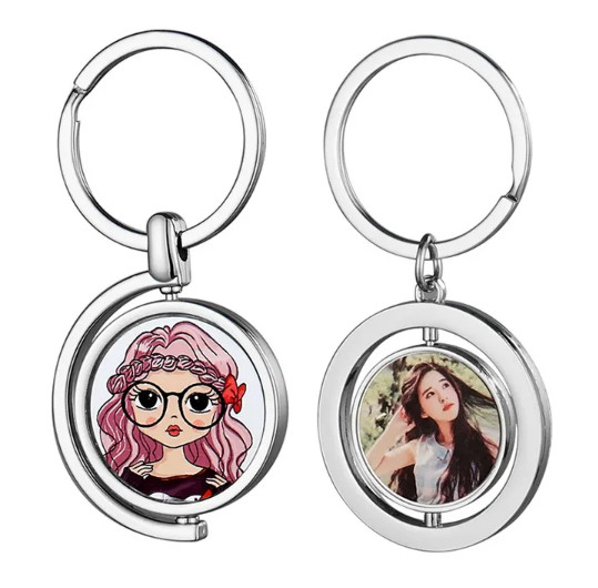 Blank double side rotate key chains for sublimation