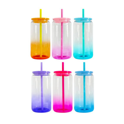 16oz Jelly Ombre Gradient Glass Can