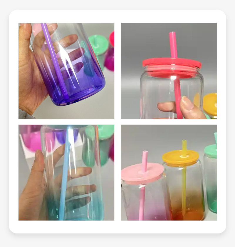 16oz Jelly Ombre Gradient Glass Can