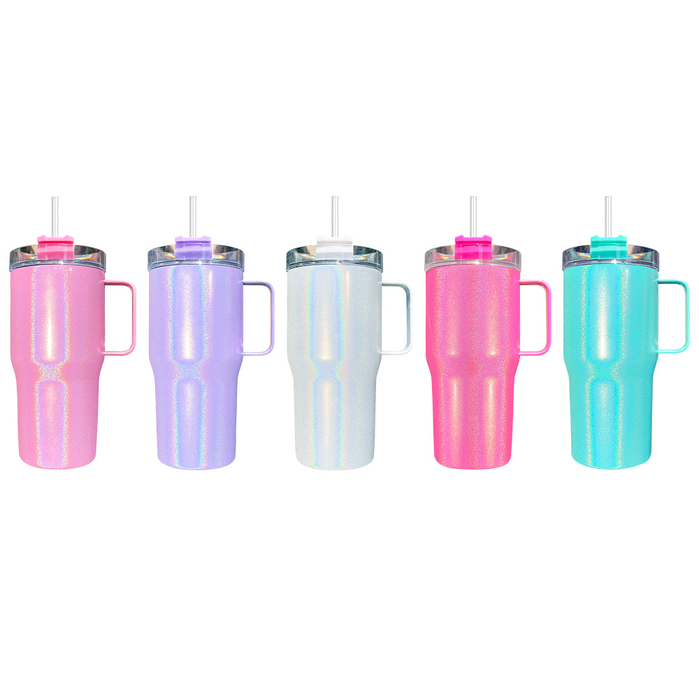 25pcs Stainless Steel 20oz Shimmer Sublimation Tumbler with Handle