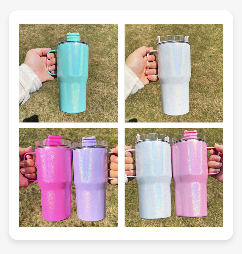Stainless Steel 20oz Shimmer Sublimation Tumbler with Handle
