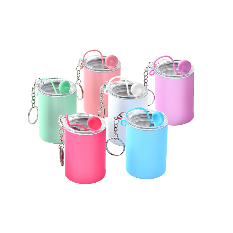 3oz Shot Glasses Mugs with Keychains and Rubber Plugs