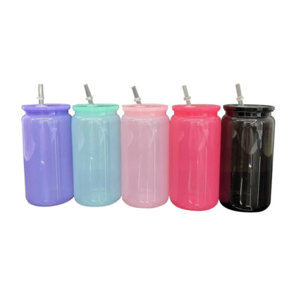 16oz acrylic plastic can with straw