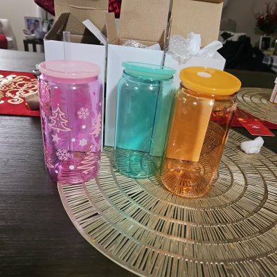 16oz Colored Jelly Glass Cans